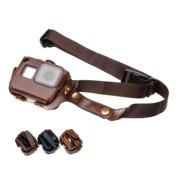 Gopro Hero 5/6/7 Askılı Deri Kılıf