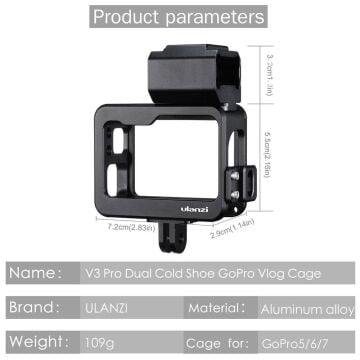 Ulanzi V3 Pro Gopro Hero 5 6 7 Vlog Case Çerçeve