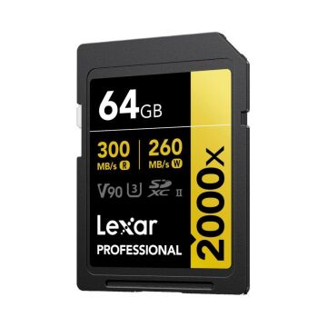 Lexar 64GB Professional 2000x 300MB/s SDXC UHS-II V90 Hafıza Kartı - LSD2000064G-BNNNU