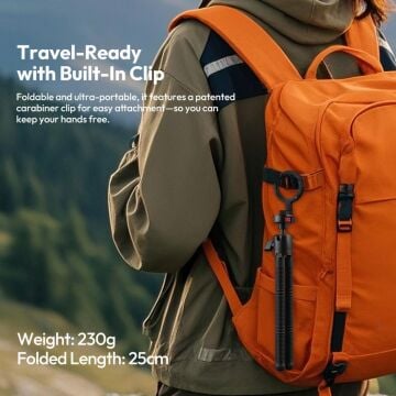 Ulanzi MT30 Mıknatıslı Karabinalı Esnek Tripod T137 - Siyah