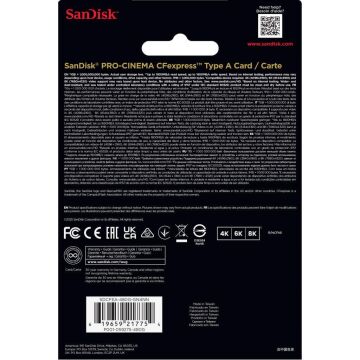 Sandisk 480GB PRO-CINEMA CFexpress Type A Hafıza Kartı - SDCFEA-480G-GN4NN