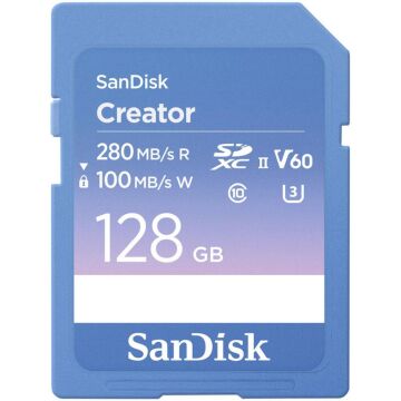 SanDisk Creator 128GB V60 280MB/s UHS-II SDXC Hafıza Kartı - SDSDXEP-128G-GNCIS