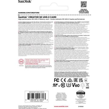 SanDisk Creator 128GB V60 280MB/s UHS-II SDXC Hafıza Kartı - SDSDXEP-128G-GNCIS