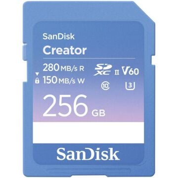 SanDisk Creator 256GB V60 280MB/s UHS-II SDXC Hafıza Kartı - SDSDXEP-256G-GNCIS
