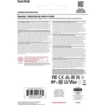 SanDisk Creator 256GB V60 280MB/s UHS-II SDXC Hafıza Kartı - SDSDXEP-256G-GNCIS