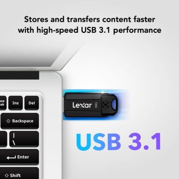 Lexar 64GB JumpDrive S80 USB 3.1 Gen 1 USB-A Flash Drive - LEXAR LJDS080064G-BNBAG