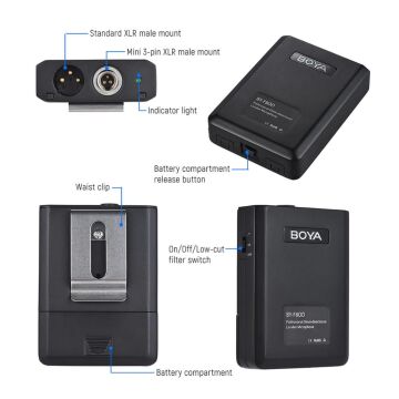 Boya BY-F8OD Çok Yönlü Akustik Vokal Yaka Mikrofon