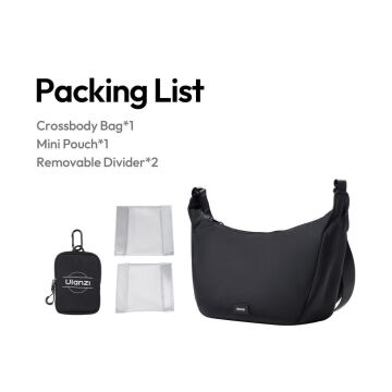 Ulanzi Halfmoon Crossbody Kamera Omuz Çantası Siyah - B161