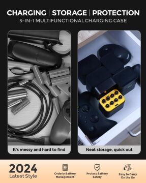 Imuto 1300 mWh AAA Lityum Şarjlı Pil Seti (8’li) + 8 Yuvalı Şarj Ünitesi