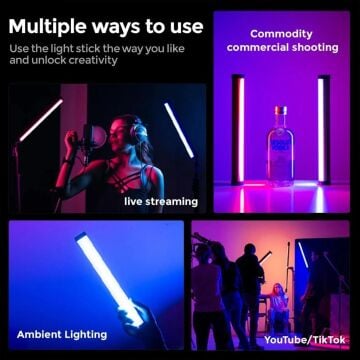 Photoolex B320S RGB Manyetik LED Tube Light - B320