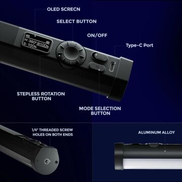 Photoolex B320S RGB Manyetik LED Tube Light - B320