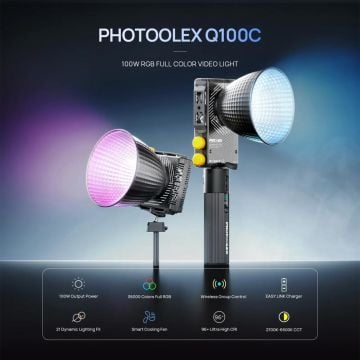 PHOTOOLEX Q100C 100W RGB COB LED Işık - Q100C-RGBCOB