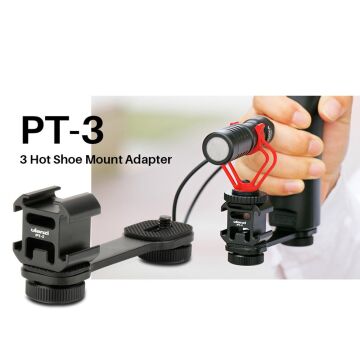 Ulanzi PT-3 Üçlü Hot Shoe Bağlantı Aparatı