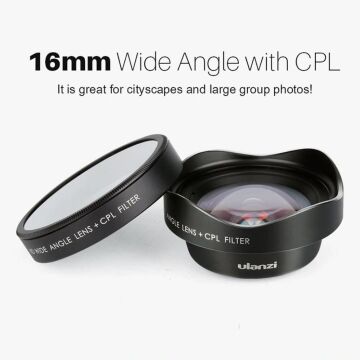Ulanzi 16mm Geniş + CPL Profesyonel Telefon Lensi