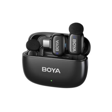 BOYA Mini 2 AI Kablosuz Yaka Mikrofonu Type-C Mat Siyah - SKU02